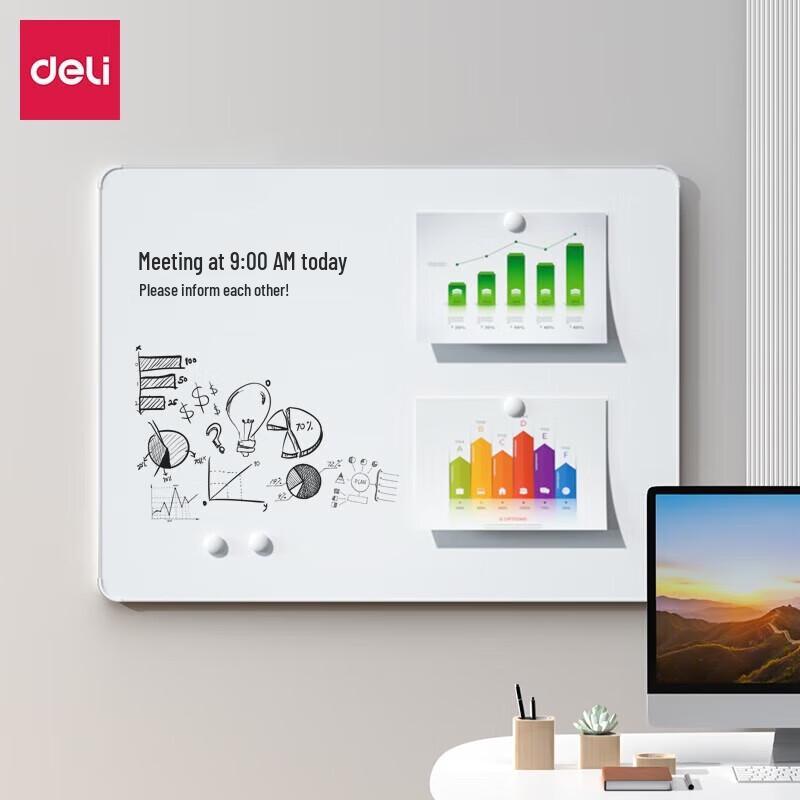 Deli MB103 Magnetic Narrow Frame Wall-Mounted Whiteboard