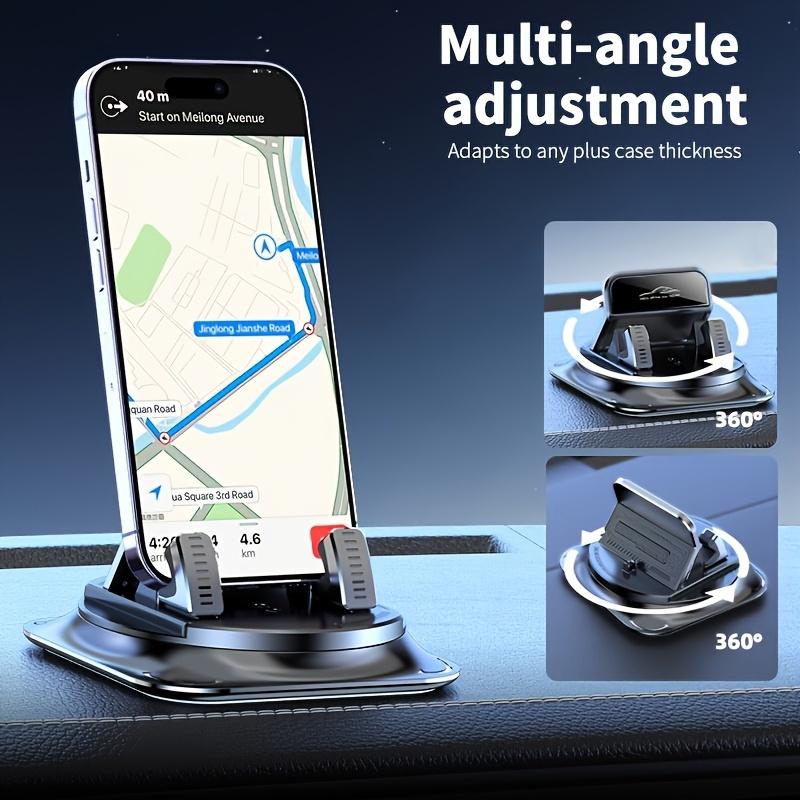 Supporto per Telefono da Auto Rotante a 360°, Materiale ABS con Base Antiscivolo, Adatto per Cruscotto, Ideale per l'Uso in Auto, Uffici e Case