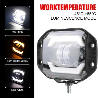 Fari a LED DRL Fari da lavoro per auto Faretti a LED 12V per Jeep Camion Fuoristrada 4X4 SUV 5 pollici Abbaglianti/anabbaglianti montati a filo