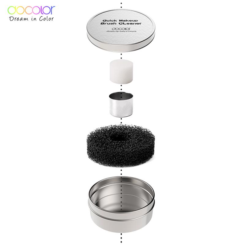 Docolor Make-up-Pinsel-Reiniger-Box, Farbentfernungsschwamm, trockener Make-up-Pinsel, Schnellreiniger-Schwamm für Make-up-Pinsel, entfernt Schattenfarbe