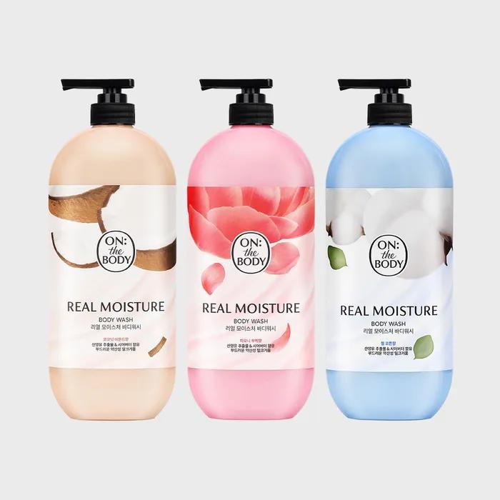 ON THE BODY Real Moisture Body Wash 900g X 3 (Warm Cotton/Peony/Almond) Choose 1