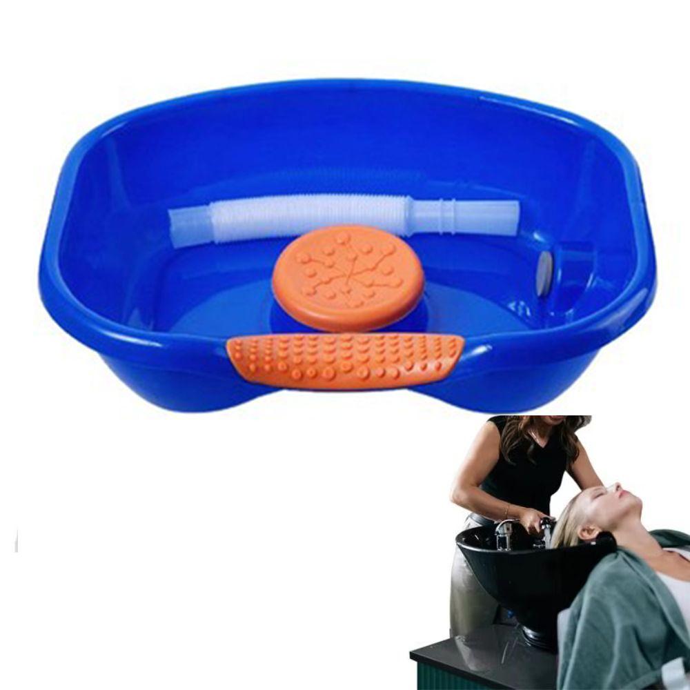 Thickened Hair Washing Basin Plastic Reusable Bed Shampoo Basin With Drain Hose With Rubber Pad Shampoo Tray