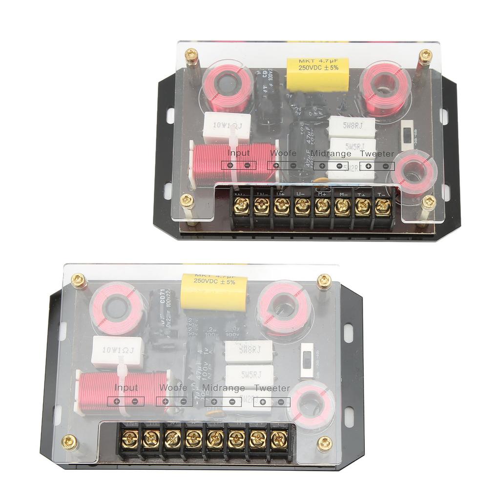 3-vägs biljudskorsning 300W Förbättra basdipp Högpresterande högtalare Frekvensdelare