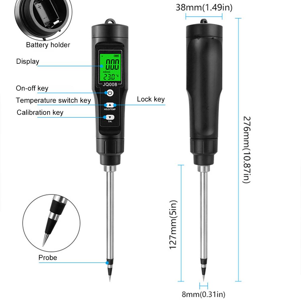 Digital Soil Ph Meter Tester EC Meter PH TDS CF Sunlight Moisture Humidity Garden Temp Soil Moisture Analyzer Sensor Gauge