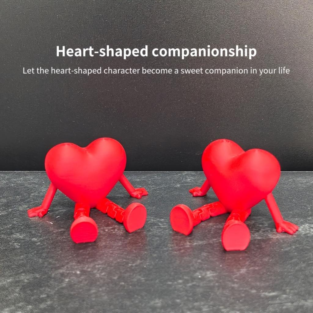 Romantische rote Herzfigur, 3D-gedruckt, Valentinstagsgeschenk für Paare, Jahrestag, Geburtstag, Dekoration für Zuhause