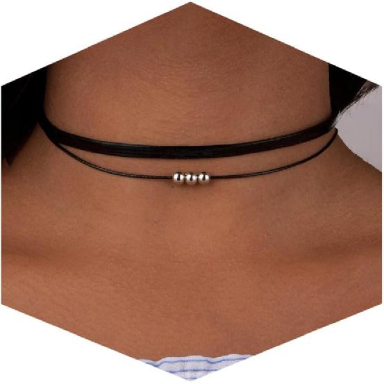 Fesciory Schwarze Halskette für Damen, Verstellbarer Täglicher Goth Schmuck Geschenk | Verstellbare Passform, Enganliegende Schwarze Halskette, Spitze Samt Perlen oder Anhänger