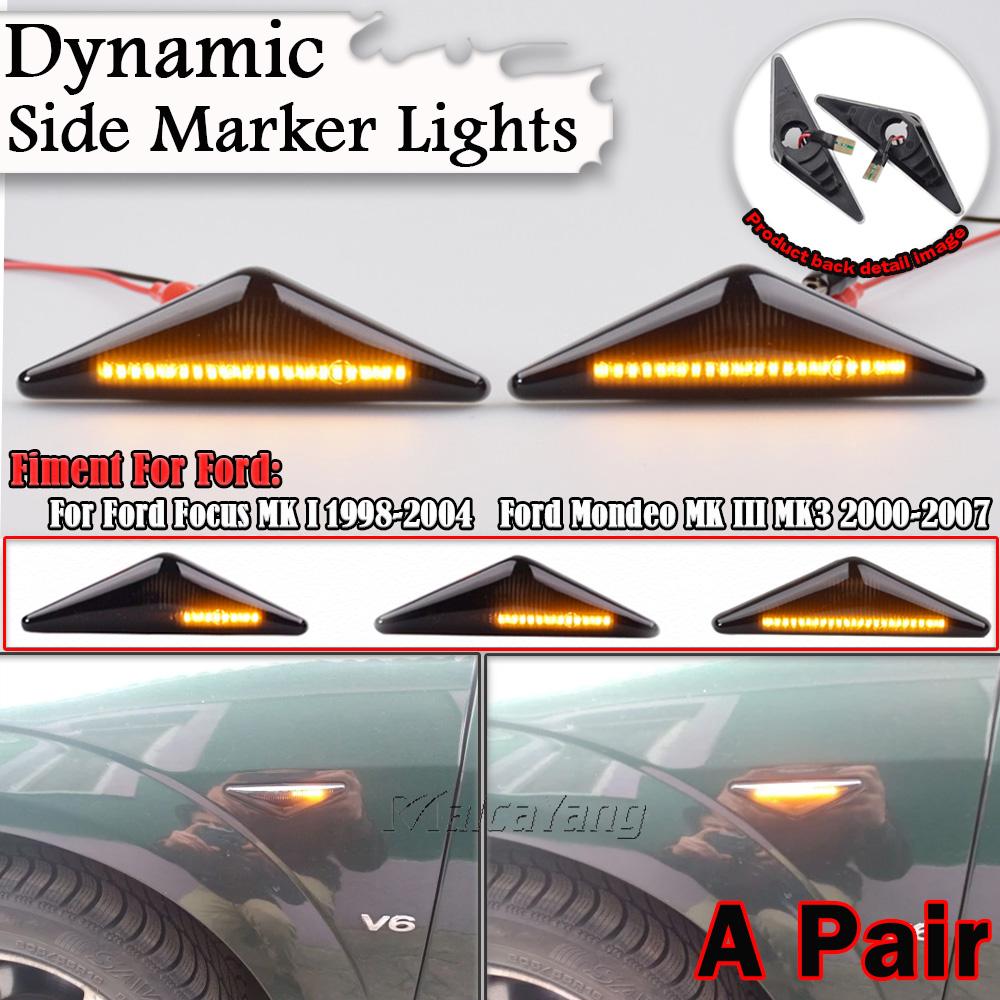 1 Set Led Dynamic Side Marker Turn Signal Light For Ford MONDEO 2000-2007 MK3 FOCUS MK1 1998-2004 Sequential BlinkerTurn Signal 2