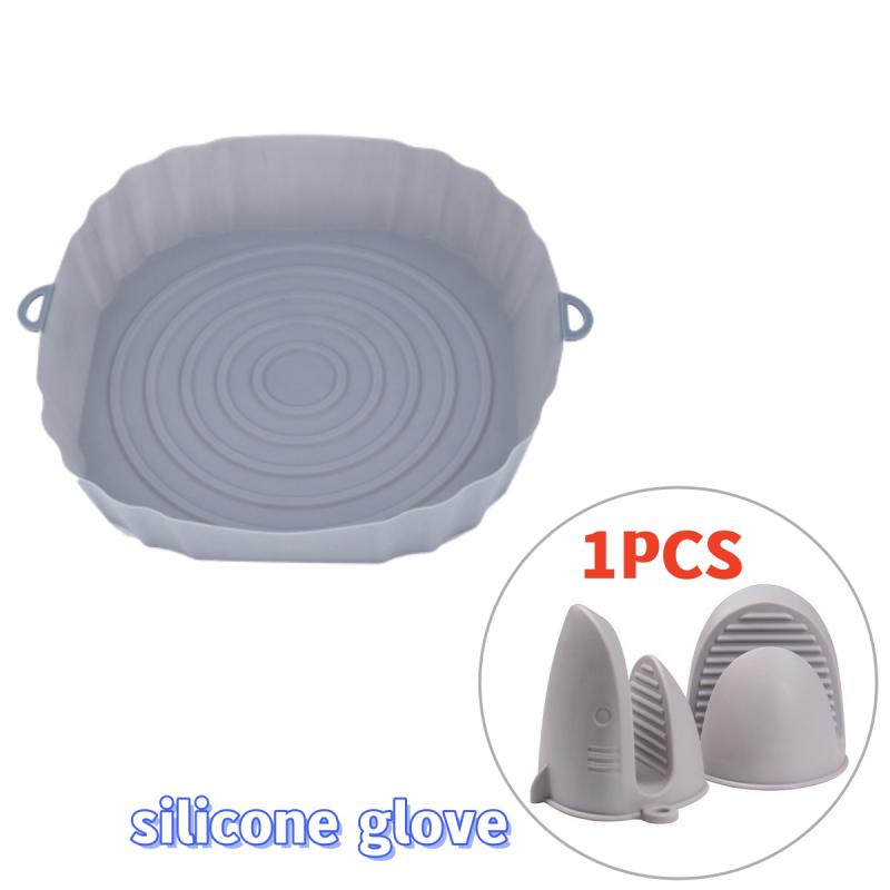 Air Fryer Pan Silicone Basket Airfryer Oven Baking Silicone Tray Reusable Airfryer Pot Pan Liner Mold Pizza Fried Kitchen Tools