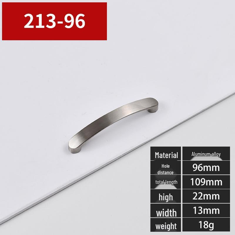 Modern Minimalist Brushed Die-Cast Aluminum Cabinet and Wardrobe Door Handle