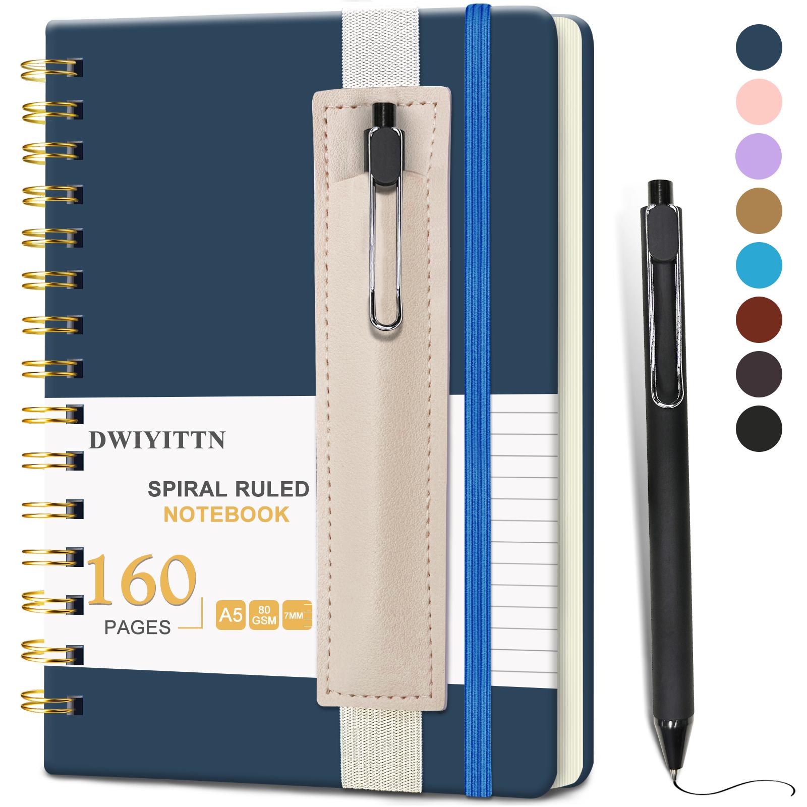Business Travel A5 Spiral Pu Leather Journal Notebook with Box and Pen for Writing (as the picture,160 Pages)