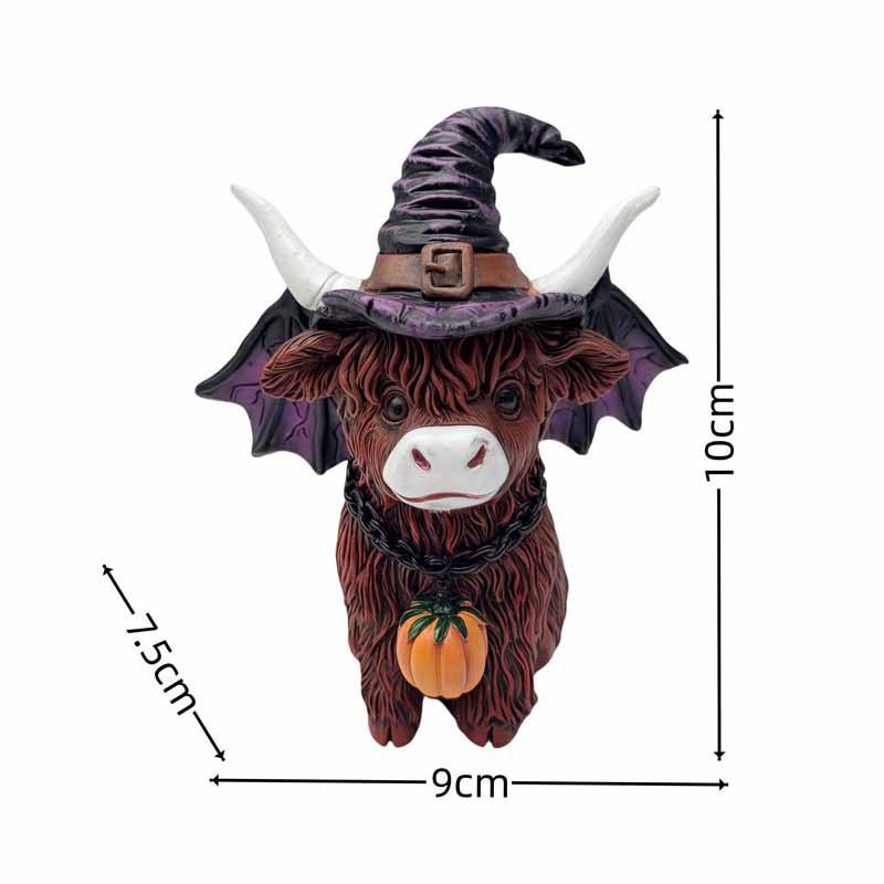 Highland Kuh Resin Ornament - Niedliche Halloween & Weihnachten Heimdeko Geschenk