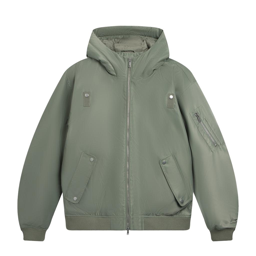 Li Ning Sports Lifestyle Series Hooded Logo Cotton Jacket Unisex Jacket AJMV397-2