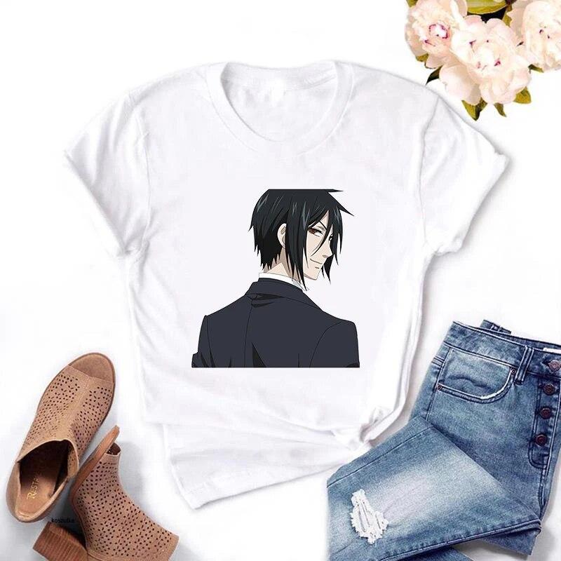Anime Sebastian Graphic TShirt Manga Black Butler Printed Tshirt Koroshitsuji Sebastian Harajuku T-Shirt Man Women Summer Tshirt Unisex