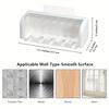 A Covered 5-slot Toothbrush Holder Self-adhesive Wall Toothbrush Storage Rack Plastic Bathroom Supplies