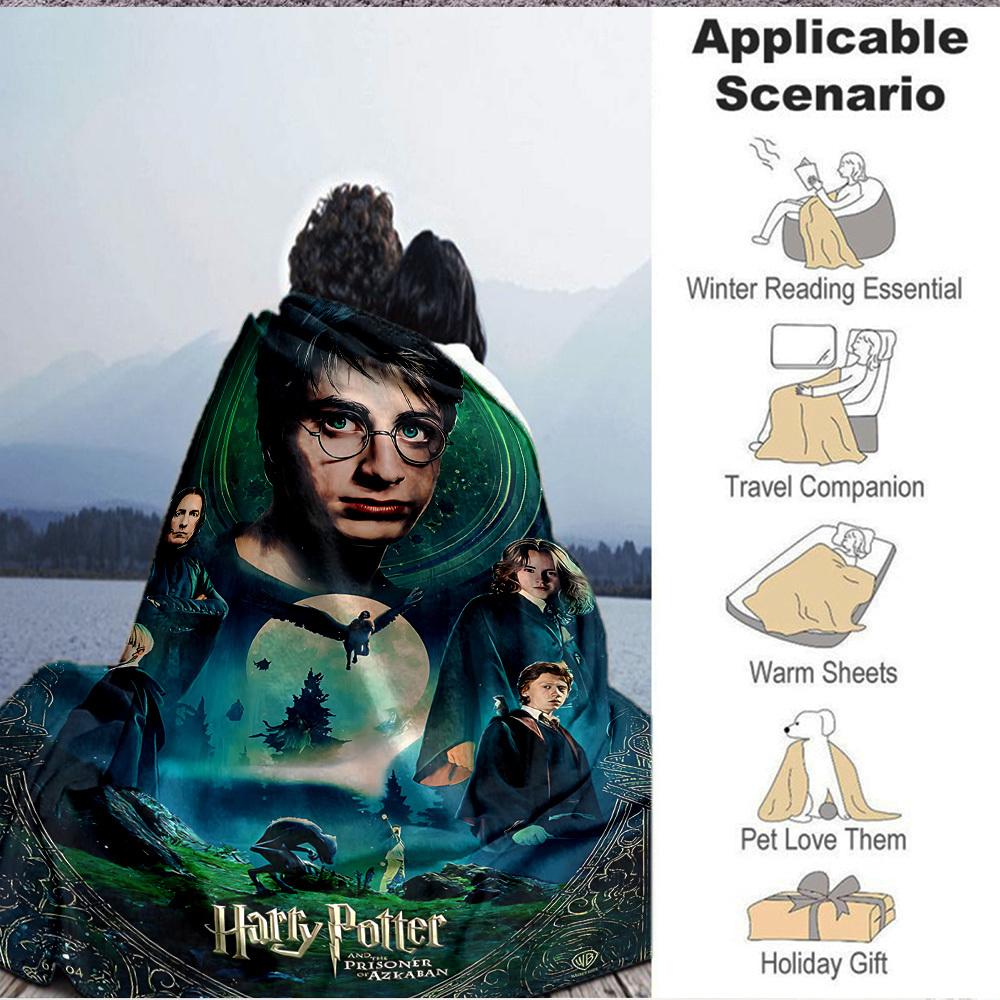 1 peça Cobertor de Flanela Harry Potter Leve Macio Quente Cobertor para Todas as Estações para Sofá, Cama, Viagem, L1028029