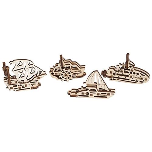 UGEARS Puzzle 3D anti-stress U-Fidgets Ships avec 4 modèles