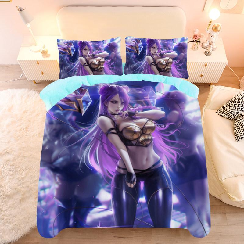 Customized Sexy Anime Pattern Duvet Cover Set Single/twin Size Bedding Set Anime Cartoon Print Quilt Cover Set 3pcs