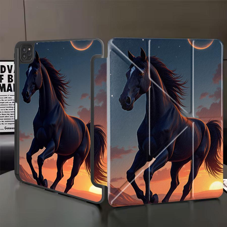 

Чехол для планшета для iPad Air 4 5 M3 M2 1 2 M4 11 дюймов Mini 6 7 Pro 2025 Pro 11-го 10-го 9-го 8-го 7-го 12,9 дюйма Держатель Чехол Бегущая лошадь iPad Mini 6 8.3