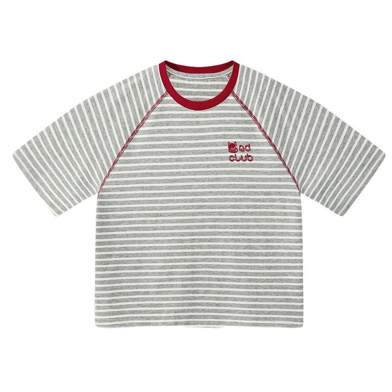 MQD Girls Colorblock Striped Short Sleeve T-Shirt 130cm