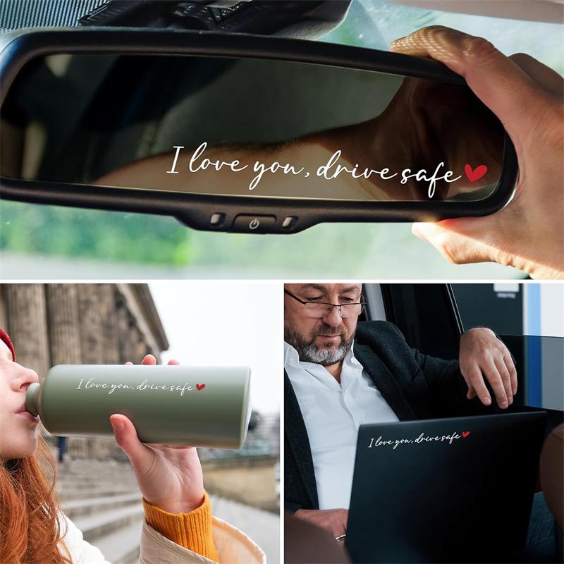 I Love You Drive Safe Car Mirror Stickers Affectionate Reminder Heartfelt Safety Reminder For Women Drivers Car Interior Sticker