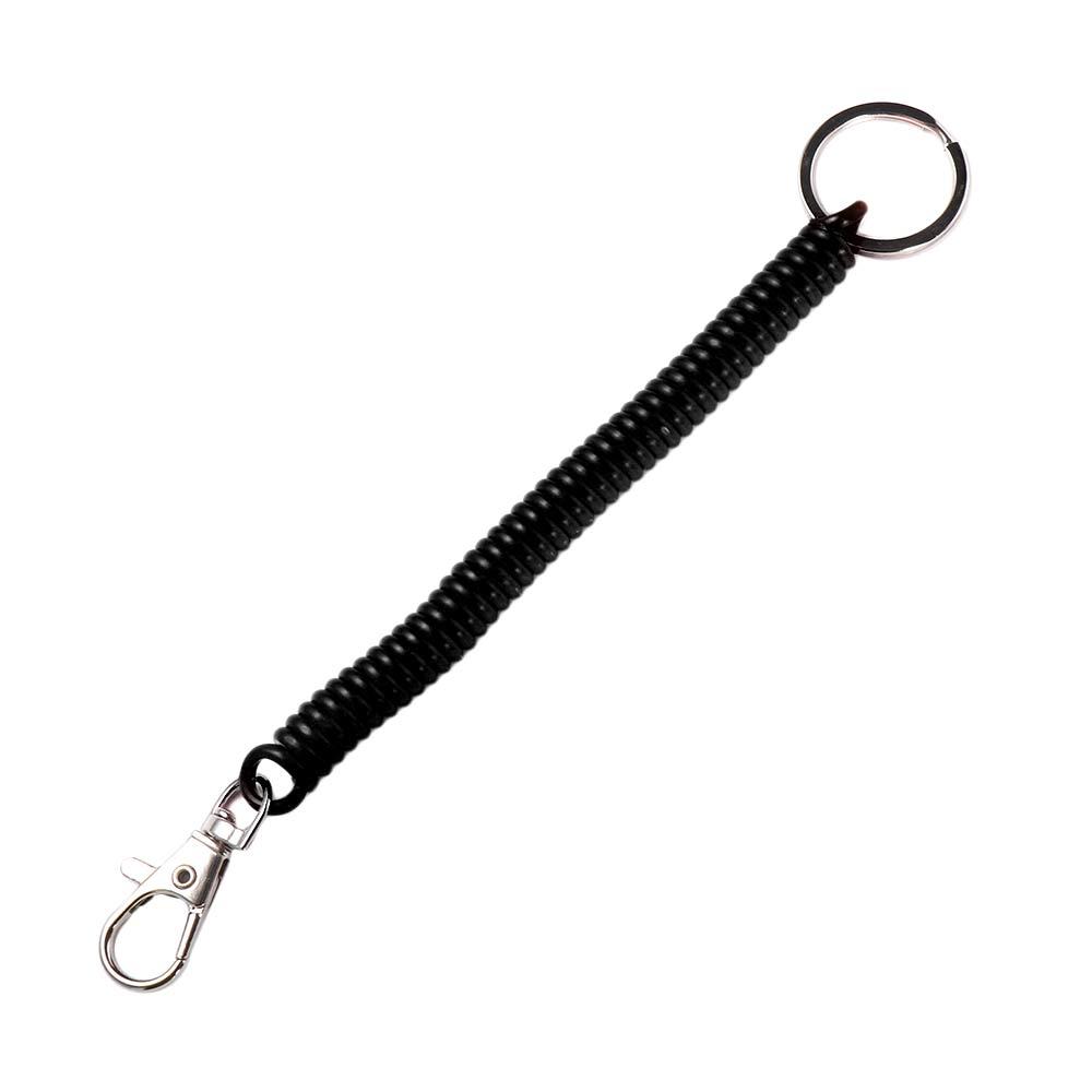 Spring Lanyard Wristband Security Gear Retractable Key Cord Clasp Elastic Ropes Spiral Stretch Keychain Spring Rope Key Ring