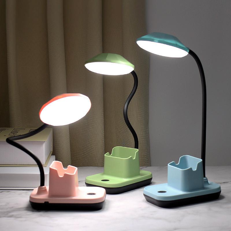 Wiederaufladbare LED-Schreibtischlampe mit Spiraldesign und Stifthalter, moderner minimalistischer Stil, 26x12x18cm