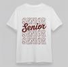 Women's Oversize T-Shirt Multilayer Typography Red Brown Tee Short Cotton White