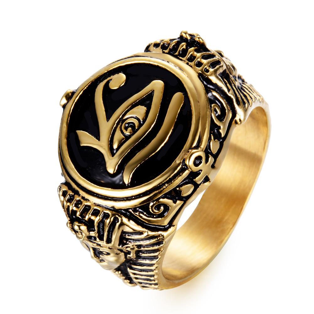 Egyptian Pharaoh's Eye of Horus Ring Men's Domineering Ring