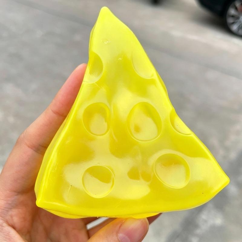 

Plasticity Cheese Coconut Oil Squishy Toy Super Soft Triangular Cheese Stress Relief Sensory Toy ASMR Squeeze Anti-Stress Gift Present