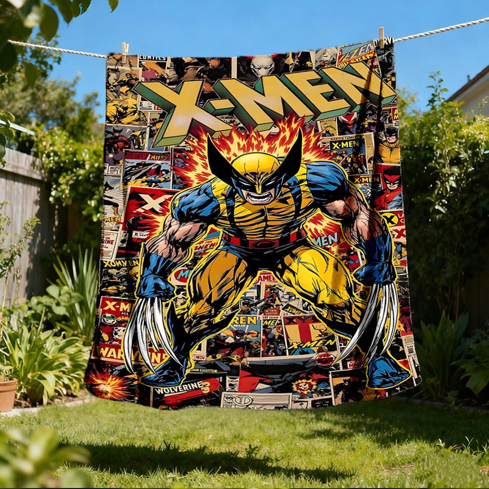 1pc X Men Outdoor Flannel Throw Blanket Soft, Lightweight & Warm for Sofa, Office 80x120cm