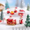 Adorable Christmas Resin Figurine Set With Santa Claus And Mini Snow Scene Accessories