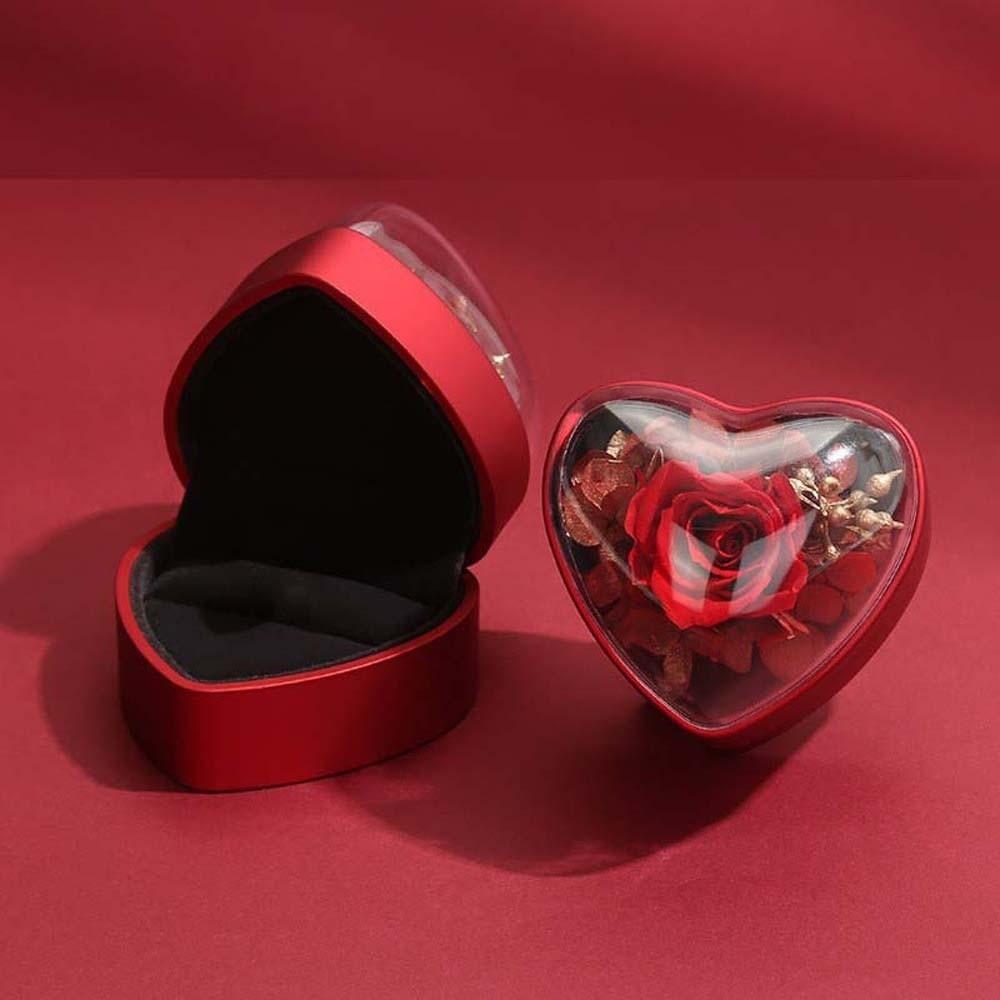 Composite Paper Heart Ring Box Acrylic Jewelry Organizer Jewelry Box Ring Display Case  Party