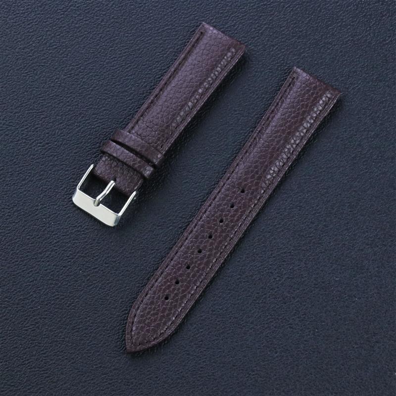

Цветной ремешок для часов из натуральной кожи - Мягкий, водонепроницаемый и прочный с пряжкой-штифтом, доступен в размерах 10~22 мм 18mm темно-коричневого