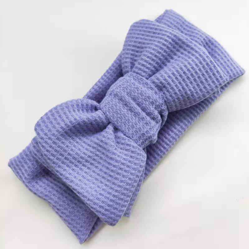 European & American Handmade Baby Hair Accessory: Large Bow Double Layer Waffle Texture Headband for Kids