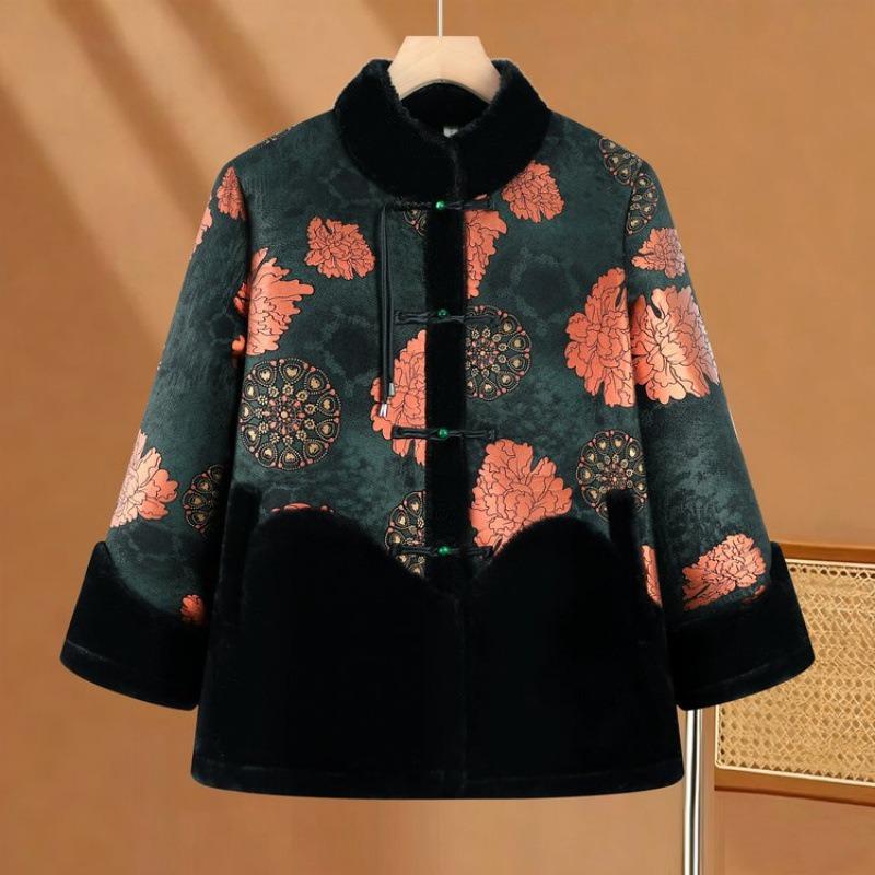 

Новая зимняя стеганая куртка с флисом и более толстая куртка-жена, чтобы согреться, старая стеганая куртка 5XL [recommended 150-80kg] зелёный