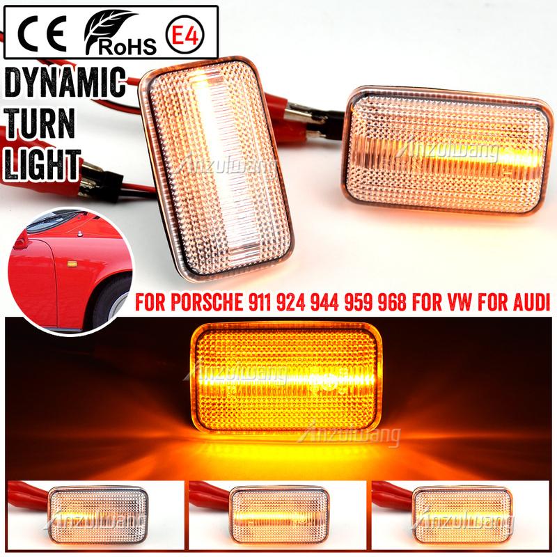 For Porsche 911(930 Type)911 Carrera 2/4 964 993 924/924S 944 959 968 Dynamic LED Side Turn Signal Marker Light Lamp Blinker