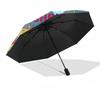 Christmas, Winnie_the_Pooh Themed Automatic Opening and Closing Umbrella, Brightly Colored 8-rib Portable Umbrella, Suitable for Men and Wom