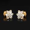 Aquamarine & White Topaz Earrings 925 Silver Gold Plated Stud Earrings