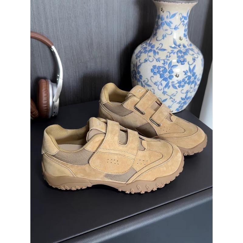 

Женские весенние новые спортивные туфли на платформе, увеличивающей рост, с ремешками-липучками, в стиле ретро, нишевые, на платформе, повседневные 40 жёлтый