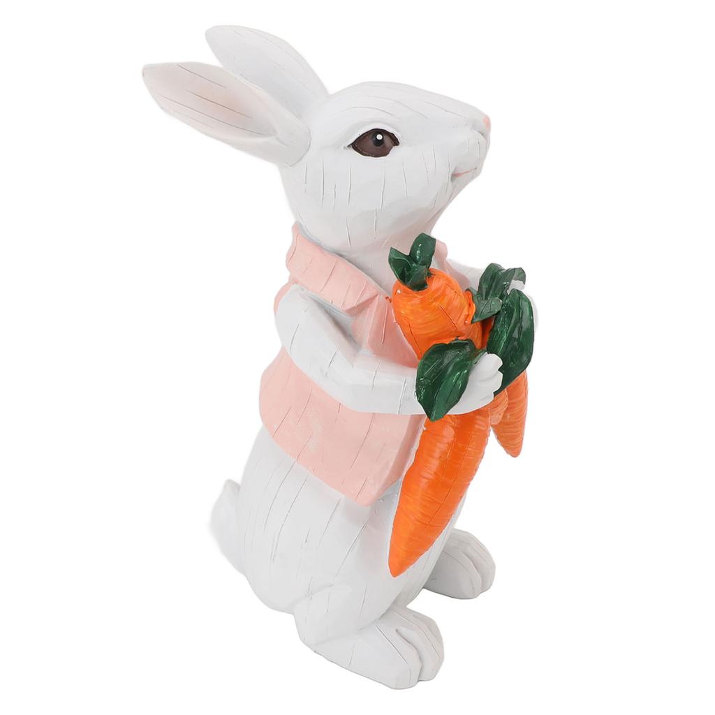 Figurine Iepuraș Drăguțe Vintage Rășină Statuetă Iepuraș de Paște pentru Ornament de Casă Decorațiune de Sărbători Ținând