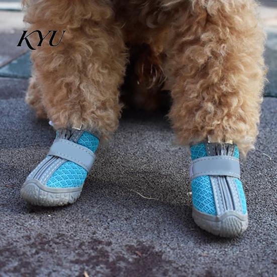 Non Slip Rubber Sole Paw Protectors 4Pcs Non-Slip Dog Shoes, Breathable Mesh Boots, Waterproof Rain Boots for Dogs Pet Small Dogs, Outdoor Walking