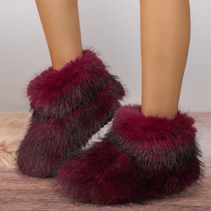 New Fashion Woman High Boots Over-the-knee Fur Snow Boots Women's Fashion Warm Wool-like Plus Velvet Padded Winter Boots 36-43