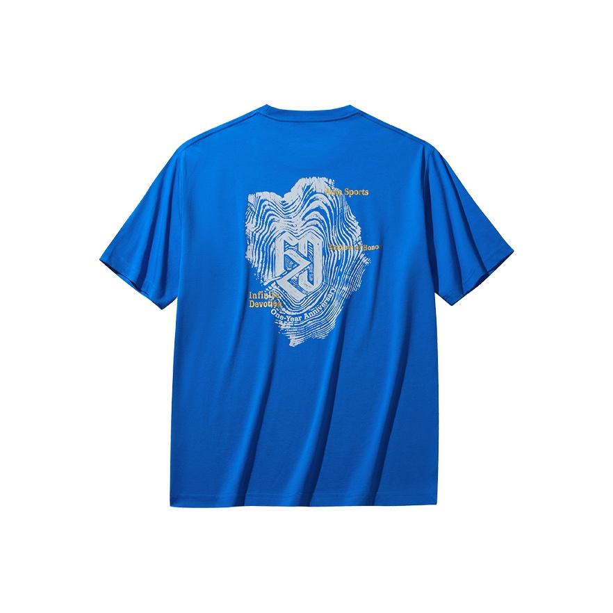 Anta Fan Zhendong Logo T-Shirt Unisex T-Shirt Blue 172538101R-3