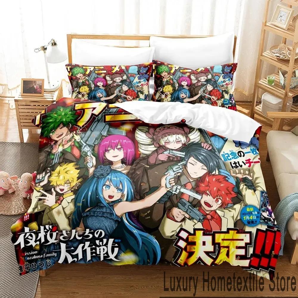 3D Print Anime Mission Yozakura Family Bedding Set Boys Girls Twin Queen King Size Duvet Cover Pillowcase Bed Boys Adult