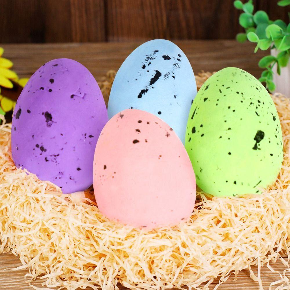 50/100Pcs Speckled Foam Easter Eggs Colorful Painted Bird Eggs Easter Party Decorations