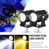 Universal Dual Color Spotlights Motorbike Truck Trailer Off-road MOTO Acssories Motorcycle LED Headlight Mini Driving Light