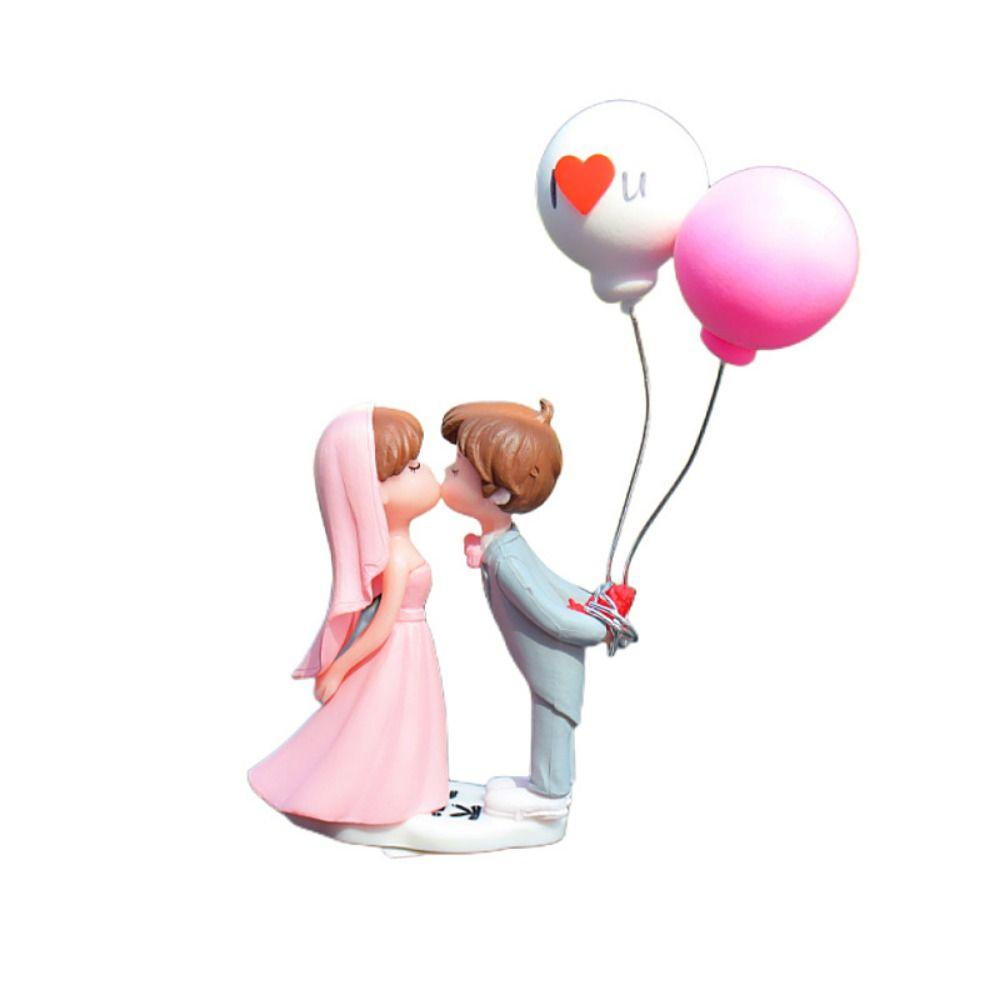 Wedding Dress Cartoon Couples Model Toys Get Married Kiss Balloon Action Figure  Home Decor