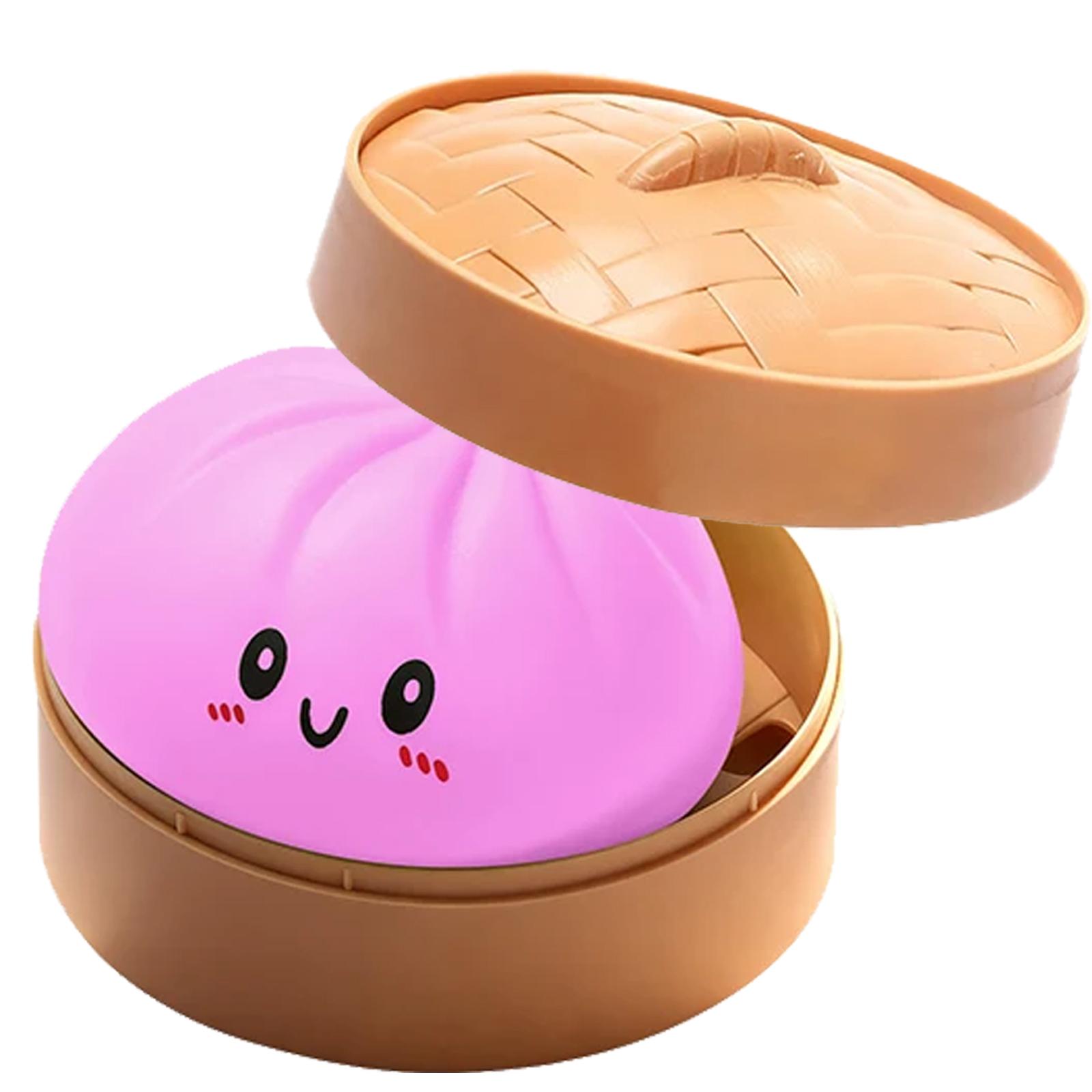 Op voorraad! Push Bubble Kleurrijke Knijp Dumpling Stressverlichter Met Stoommandje Schattig Angstspeeltje Zacht Decompressie Deeg Prospector
