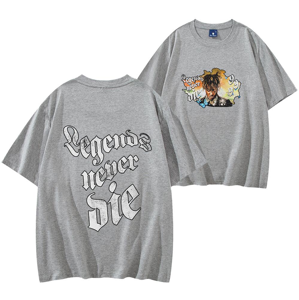 American Juice Legends Never Die T-Shirt Men and Women Fashion Hip Hop Casual Latest Summer Men and Women Fashion Streetwear