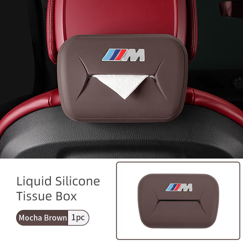 For BMW Hot 2025 For BMW 1/2PCS Silicone Tissue Boxes Car Interior Storage Boxs Accessories E91 E92 E93 E60 F10 F30 E39 E36 E87